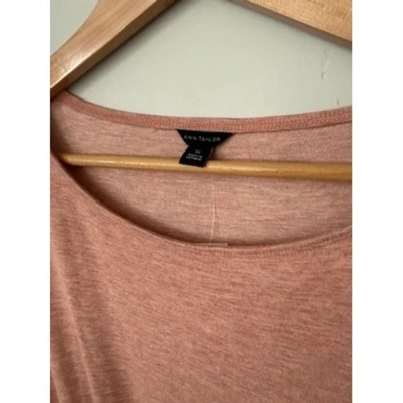 Ann Taylor Midi Dress Knit Drawstring Waist Casual Pink XS NWT $130 - Picture 4 of 12